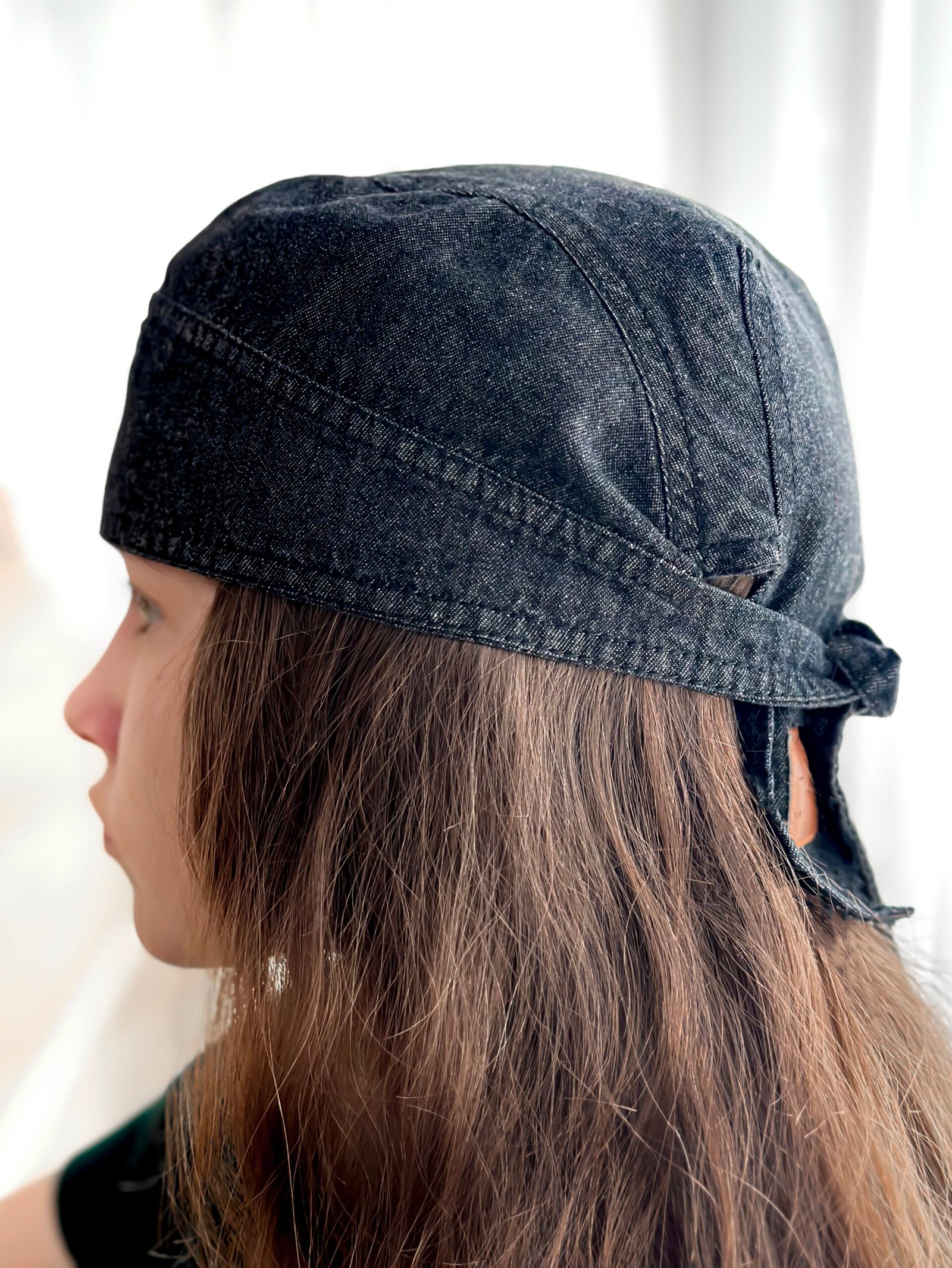 Juoda kepuraitė – skarelė, Džinsinė bandana universali